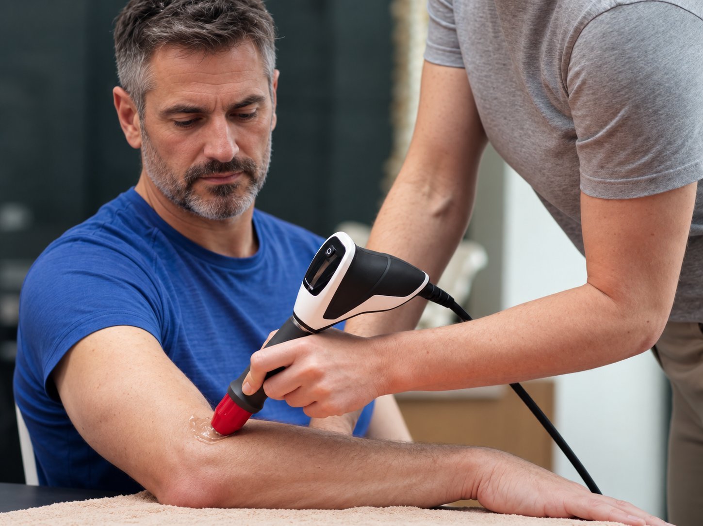 Aplicación de ondas de choque en el codo (epicondilitis) en My Fisio Clinic, Vila-real